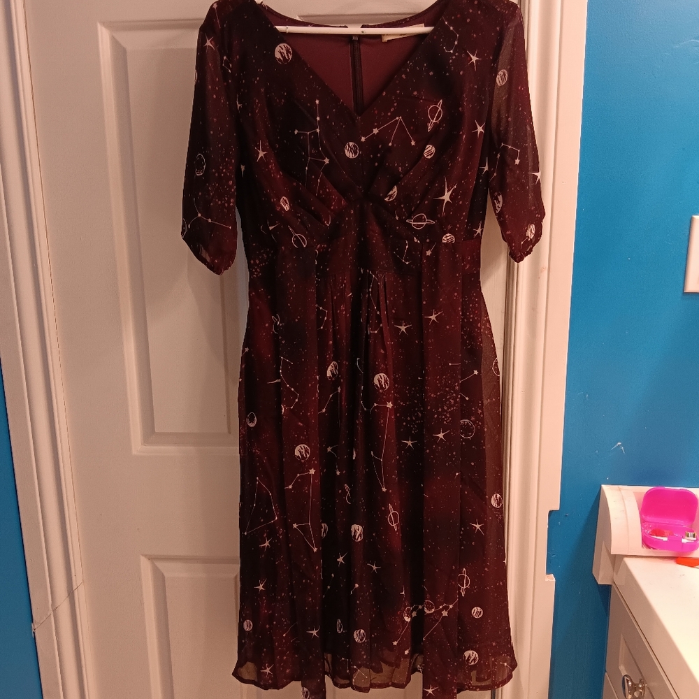 Deep Red Eshakti Dress, XS